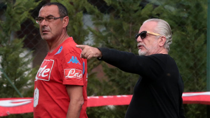 Calcio Napoli, Sarri: "A De Laurentiis posso dire solo grazie"