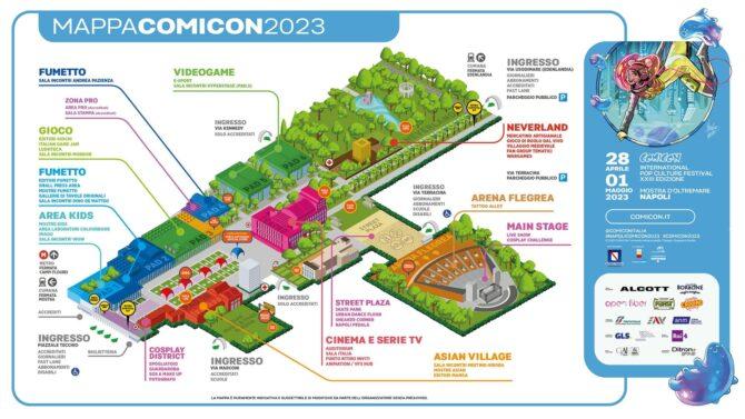 La mappa di Comicon Napoli 2023, tutte le aree