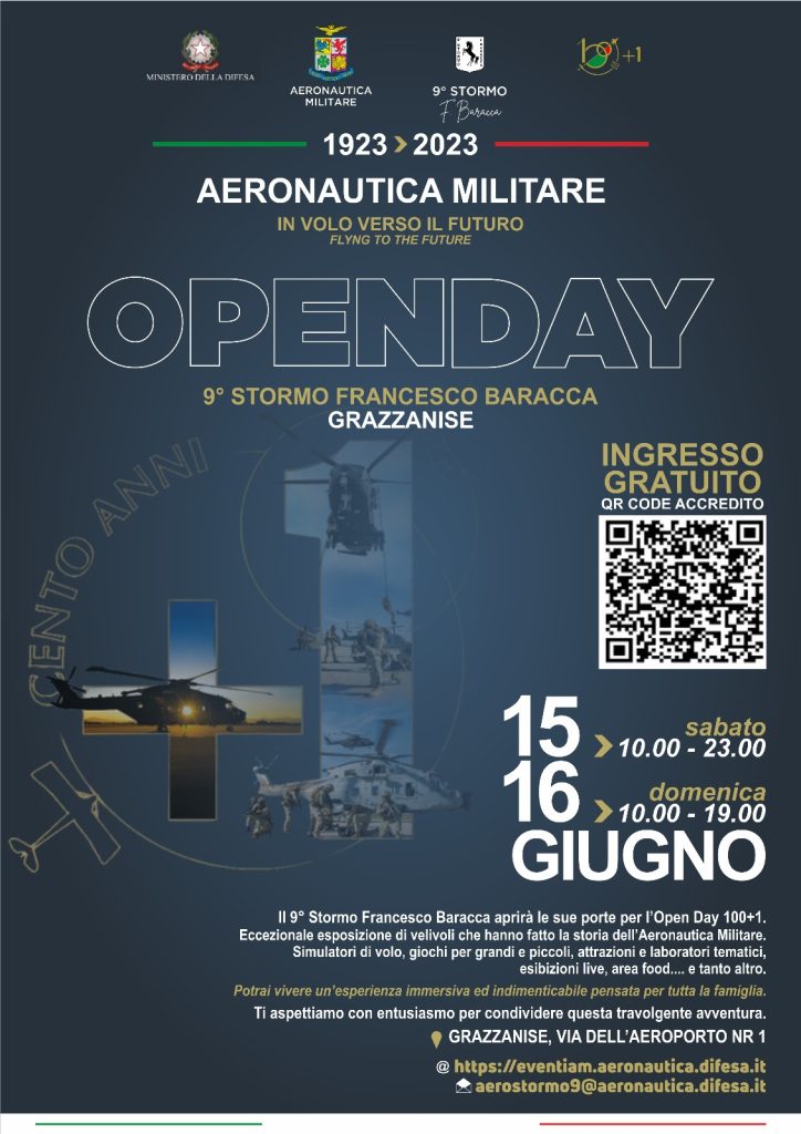 Grazzanise, Open Day 100+1 al 9° Stormo di “Francesco Baracca”, due giorni di eventi