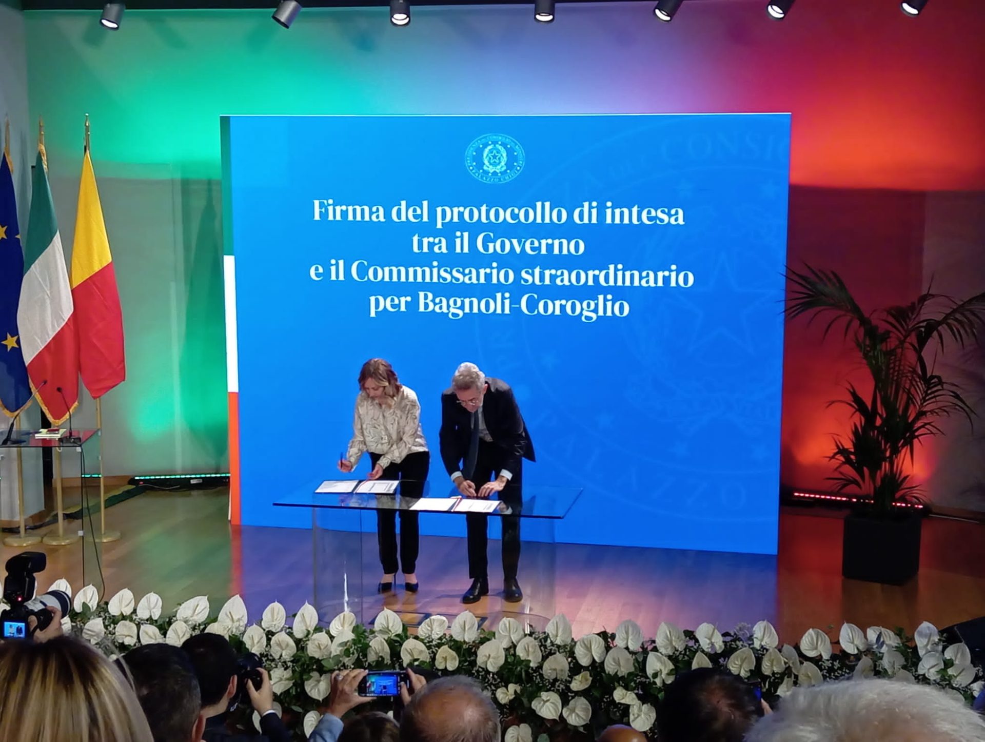 Meloni a Bagnoli firma con Manfredi il protocollo sul futuro dell'ex area Italsider