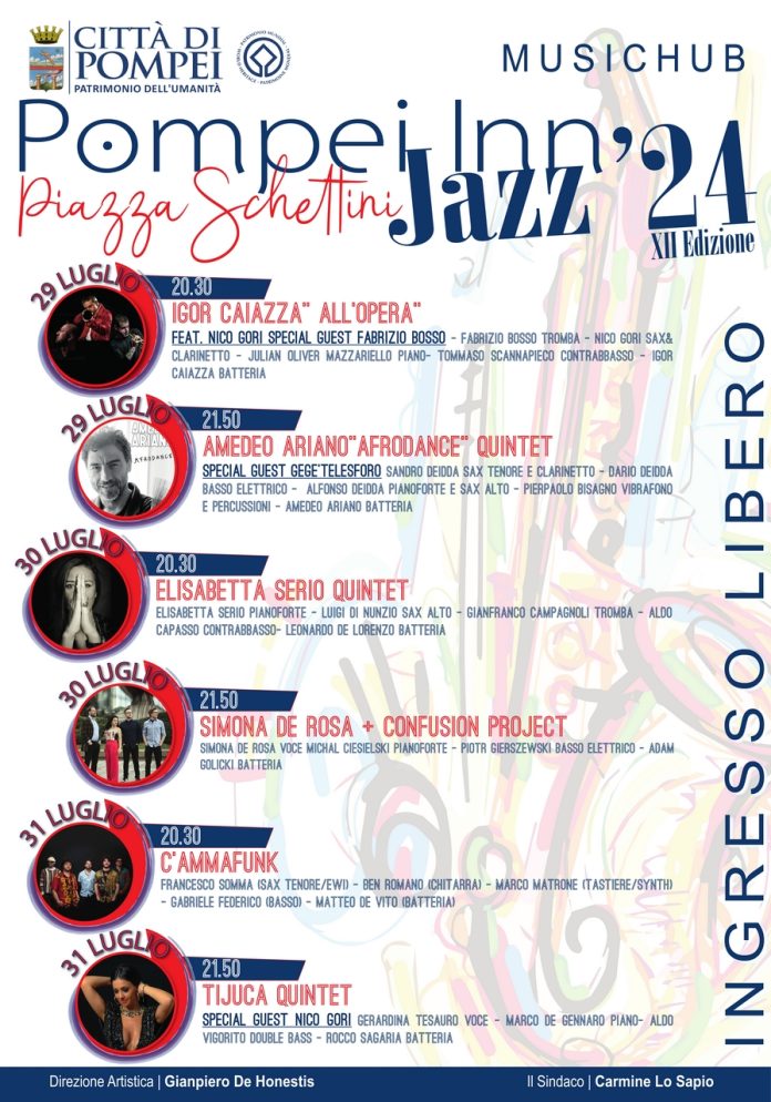 Pompei Inn Jazz 2024: Gegè Telesforo e Fabrizio Bosso ospiti di questa edizione