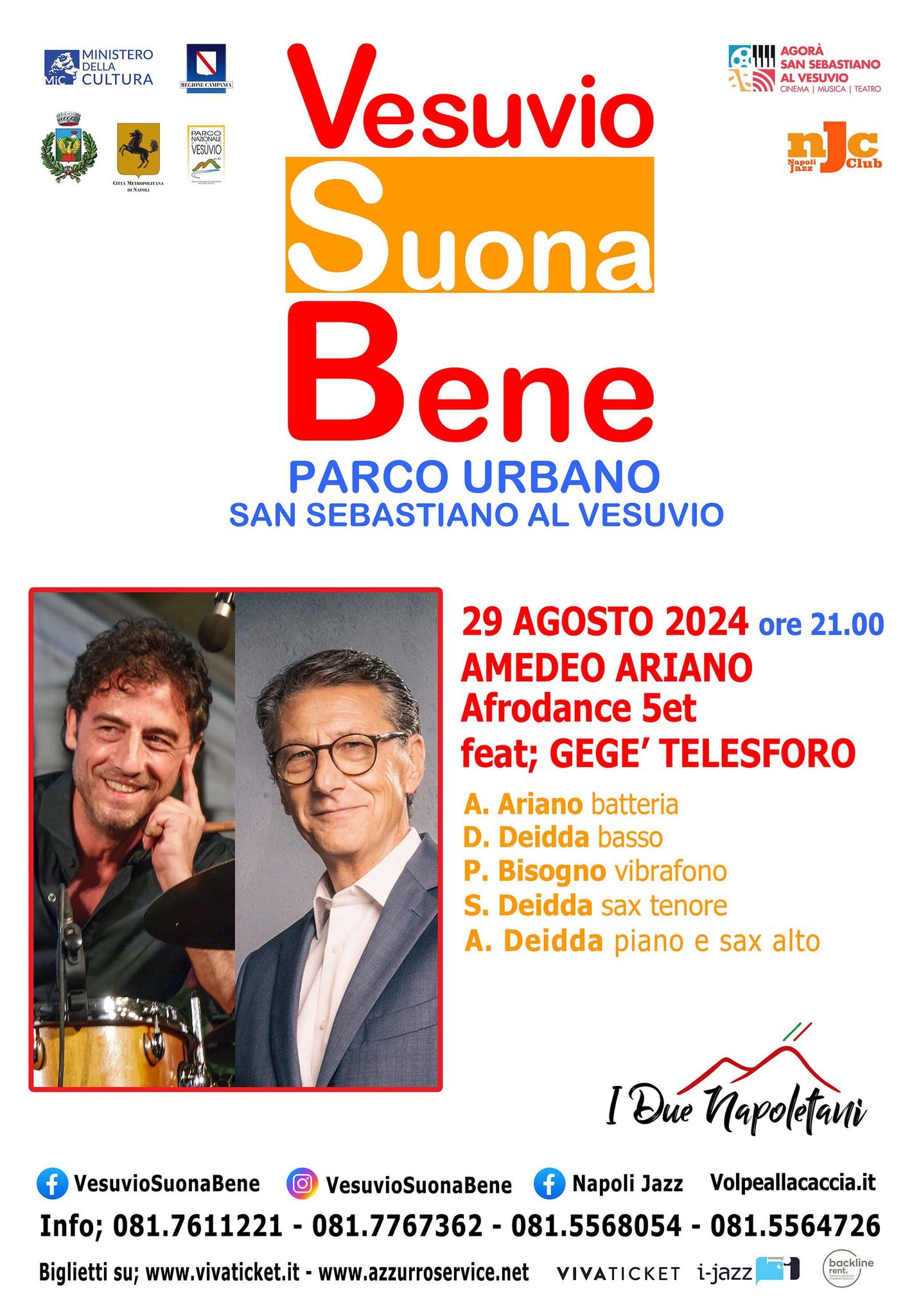 Agorà San Sebastiano: riprende il cinema e il 29 agosto, Gegè Telesforo ospite del concerto di Amedeo Ariano Afrodance 5eh