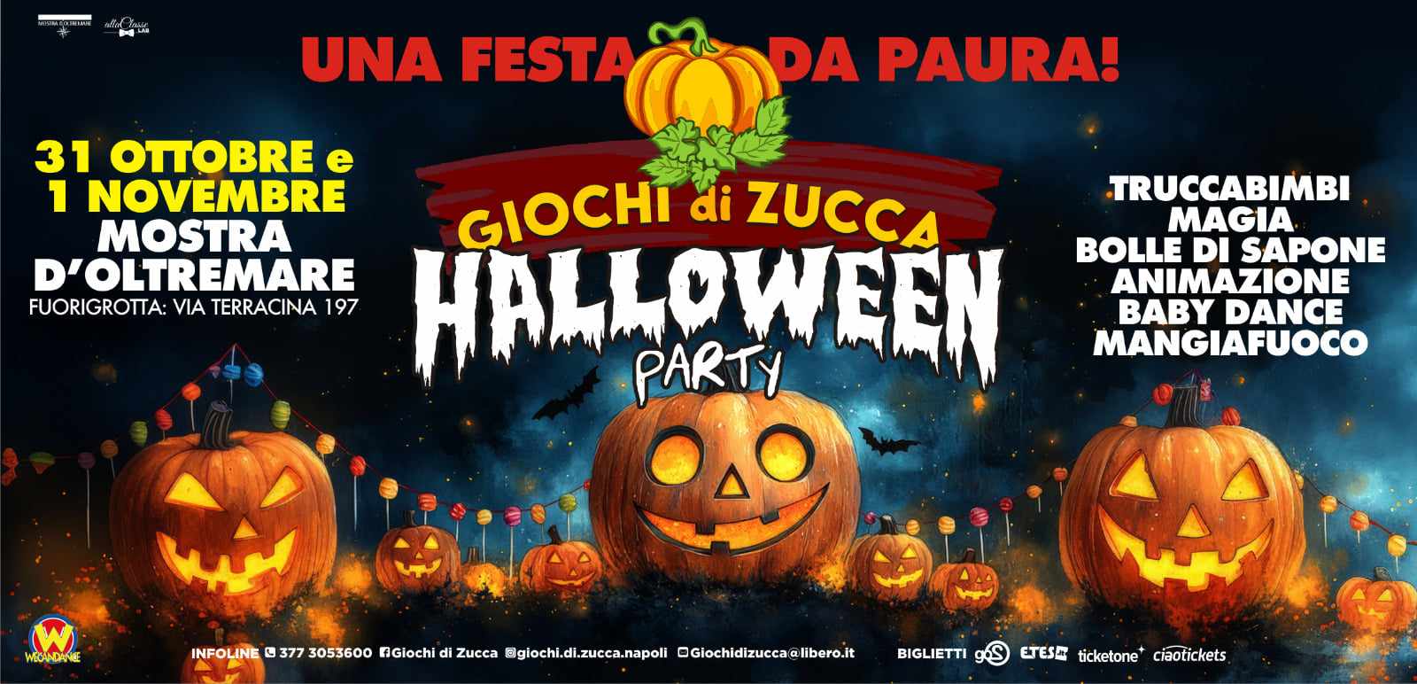 La festa di Halloween a Giochi di Zucca alla Mostra d'Oltremare