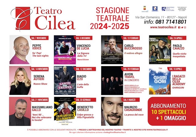 Teatro Cilea di Napoli: continua la Campagna Abbonamenti per la Stagione Teatrale 2024-2025