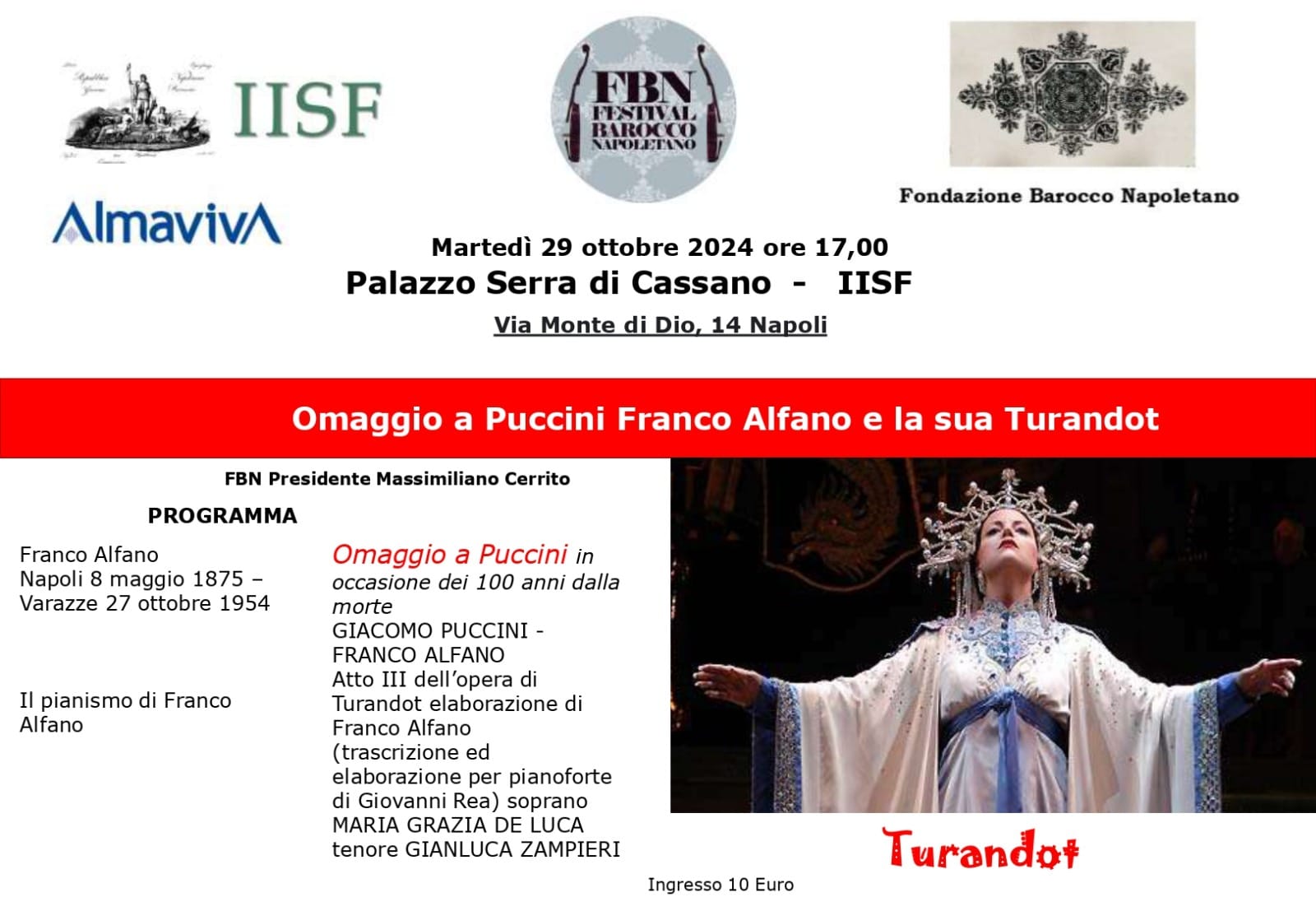 Il Festival Barocco Napoletano omaggia Giacomo Puccini e Franco Alfano