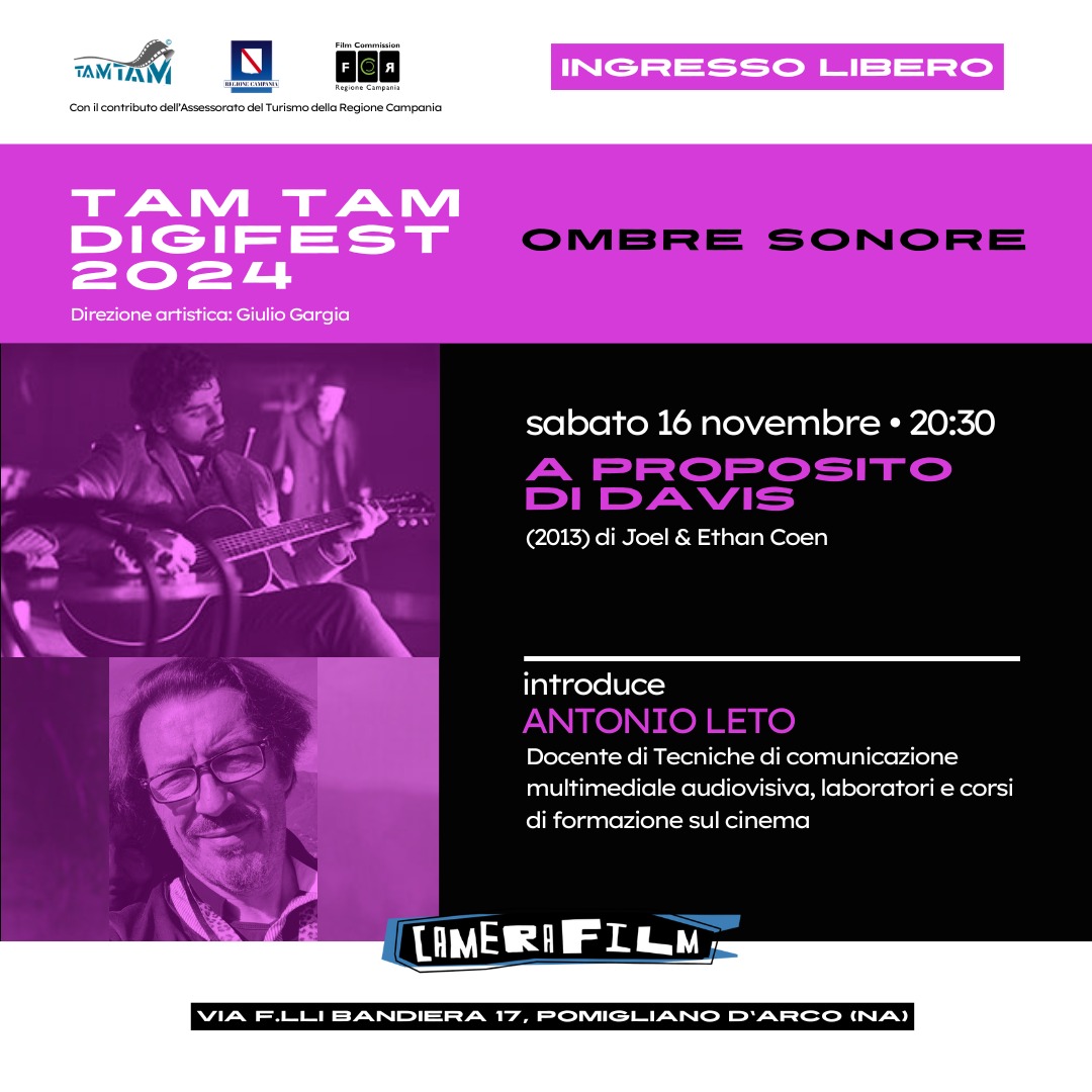 Ombre Sonore proietta “A proposito di Davis” al Camera Film di Pomigliano