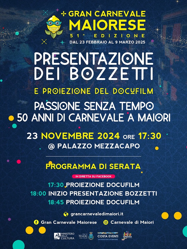 Tutto è pronto per la presentazione dei bozzetti dei carri allegorici della 51esima edizione del Gran Carnevale di Maiori.