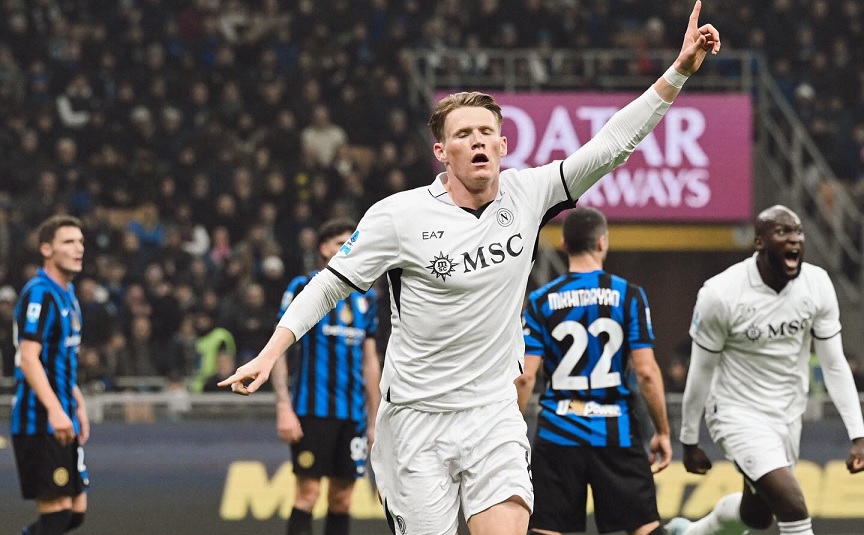 Inter-Napoli 1-1, Calhanoglu risponde a McTominay