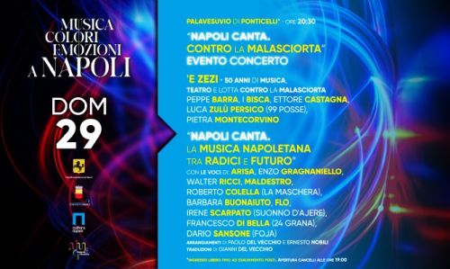 Capodanno a Napoli, si parte con “Napoli canta contro la malaciorta” al PalaVesuvio